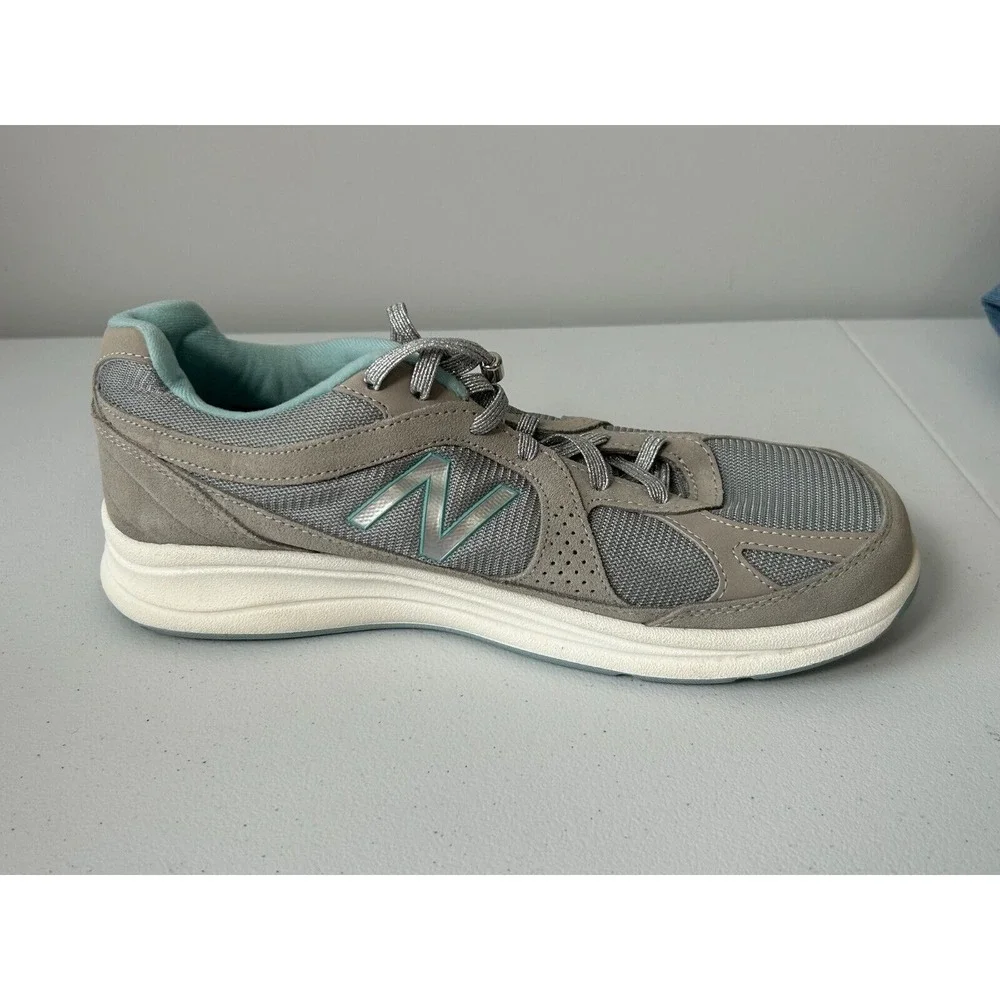 New Balance WW877SB Women's Gray Teal Leather Comfort Walking Sneaker US Size 11